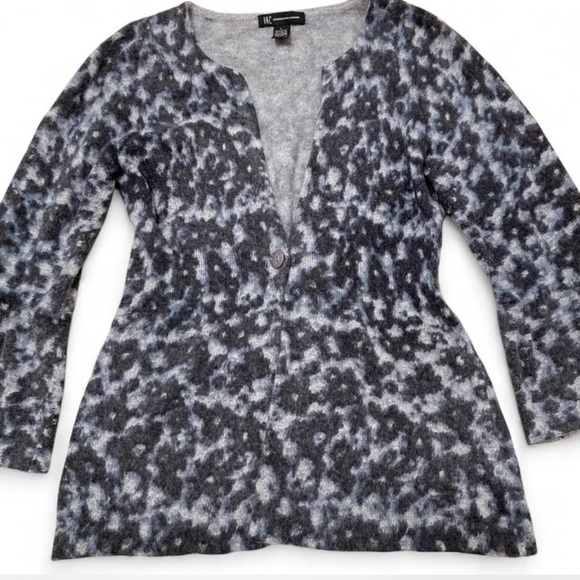 Vintage Y2K INC Angora Blend Bell Sleeve Babydoll Cardigan Cheetah Cozy Large - Picture 3 of 7